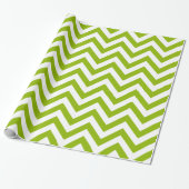 Apple Green White XL Chevron ZigZag Pattern Cadeaupapier (Uitgerold)