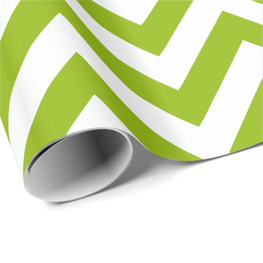 Apple Green White XL Chevron ZigZag Pattern Cadeaupapier (Rol Hoek)