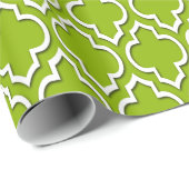 Apple Green White XL Moroccan Quatrefoil #7DS Cadeaupapier (Rol Hoek)