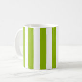 Apple Green White XL Stripes Pattern Koffiemok (Voorkant links)
