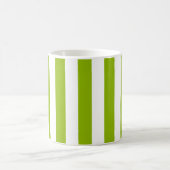 Apple Green White XL Stripes Pattern Koffiemok (Center)