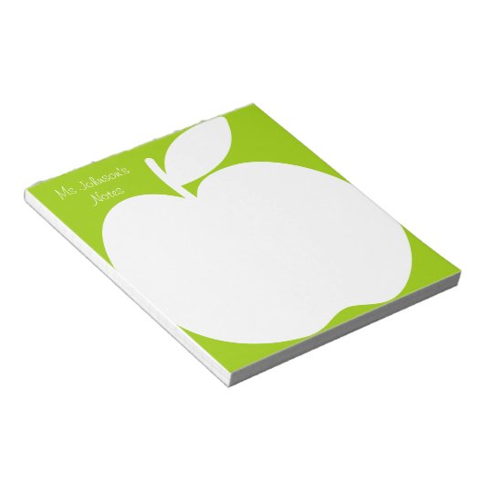 Apple green write note pads voor schoolleraar notitieblok (Schuin)