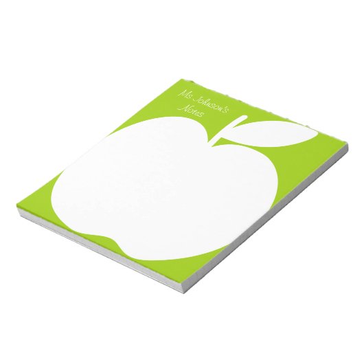 Apple green write note pads voor schoolleraar notitieblok (Linkerzijde)