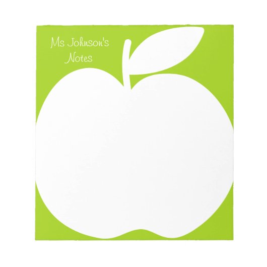 Apple green write note pads voor schoolleraar notitieblok (Voorkant)