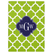 Apple Green Wt Moroccan #5 Navy 3 Initiaal Monogra Klembord (Achterkant)