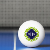Apple Green Wt Moroccan #5 Navy 3 Initiaal Monogra Pingpongbal (Net)