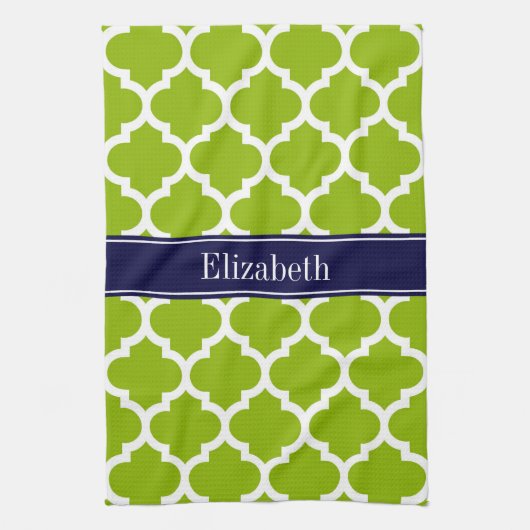 Apple Grn WhMarokkaans #5 Monogram op de blauwe na Theedoek (Verticaal)