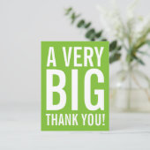 Apple groen Bedankt briefkaart met grote typografi (Staand voorkant)