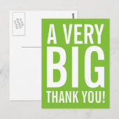 Apple groen Bedankt briefkaart met grote typografi (Voorkant / Achterkant)