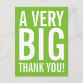 Apple groen Bedankt briefkaart met grote typografi (Voorkant)