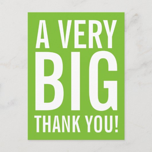 Apple groen Bedankt briefkaart met grote typografi (Voorkant)
