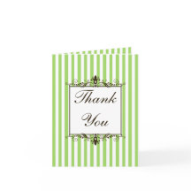 Apple Groen, Bruin, Wit Gestreept Dank u Kaart