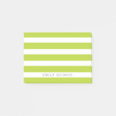 Apple Groen en Wit Klassieke Strepen Monogram Post-it® Notes (Voorkant)