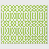 Apple groen en wit trellis patroon cadeaupapier (Vlak)