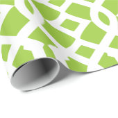 Apple groen en wit trellis patroon cadeaupapier (Rol Hoek)