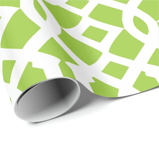 Apple groen en wit trellis patroon cadeaupapier (Rol Hoek)