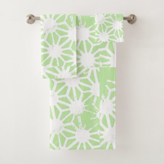 Apple groen geometrisch patroon bad handdoek (Insitu)