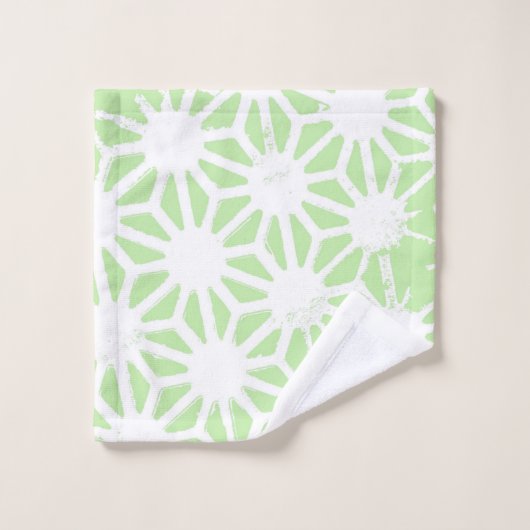 Apple groen geometrisch patroon bad handdoek (Wasdoekje)