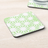 Apple groen geometrisch patroon bier onderzetter (Linkerzijde)