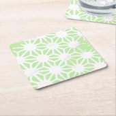 Apple groen geometrisch patroon kartonnen onderzetters (Schuin)