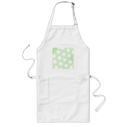 Apple groen geometrisch patroon lang schort (Voorkant)