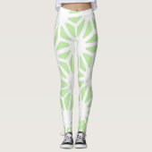 Apple groen geometrisch patroon leggings (Voorkant)