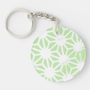 Apple groen geometrisch patroon sleutelhanger
