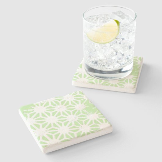Apple groen geometrisch patroon stenen onderzetter (Zijkant)