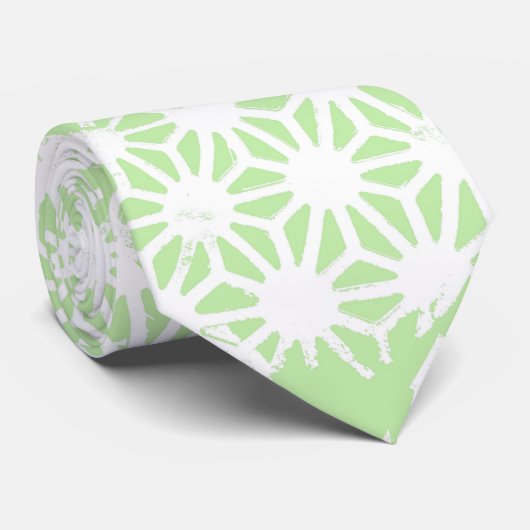 Apple groen geometrisch patroon stropdas (Opgerold)