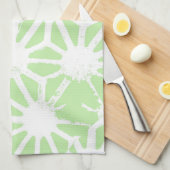 Apple groen geometrisch patroon theedoek (Quarter Fold)