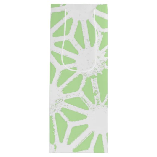 Apple groen geometrisch patroon wijn cadeautas (Voorkant)