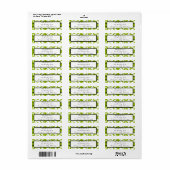 Apple Groen & Zwart Damast Swirl Dot Adreslabel Etiket (Full Sheet)