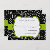 Apple Groen & Zwart Houten Graan Bruiloft RSVP (Voorkant / Achterkant)