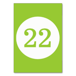 Apple Groene en Witte Cirkel Tafelnummer