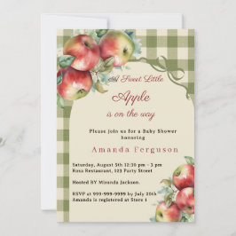 Apple groene geruite meisje Baby Shower Kaart