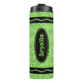 Apple Groene Glitter Crayon Hete Drink Naam Tumble Thermosbeker (Voorkant)