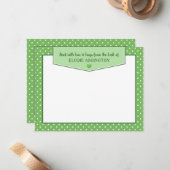 Apple Groene Polka Dots Hart Verzonden Met Liefde  Notitiekaartje (Voorkant / Achterkant in situ)