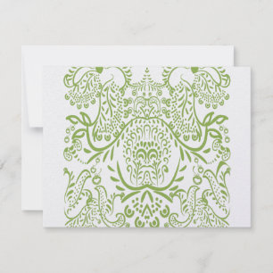 Apple Groene Whimsical Vogel Huwelijksreactiekaart RSVP Kaartje