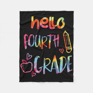 Apple Hallo Vierde Klas 4e Eerste Schooldag T Fleece Deken
