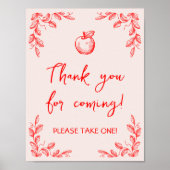Apple Hand Getrokken Baby shower Favorieten Teken Poster (Voorkant)