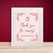 Apple Hand Getrokken Baby shower Favorieten Teken Poster