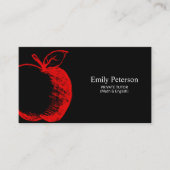 Apple Hand getrokken | Zwart Visitekaartje (Voorkant)