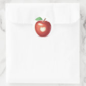 Apple hart ronde sticker (Tas)