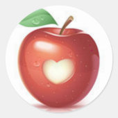 Apple hart ronde sticker (Voorkant)