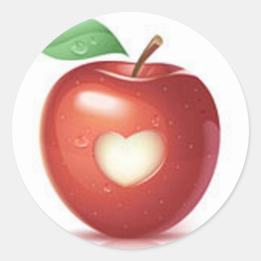 Apple hart ronde sticker (Voorkant)