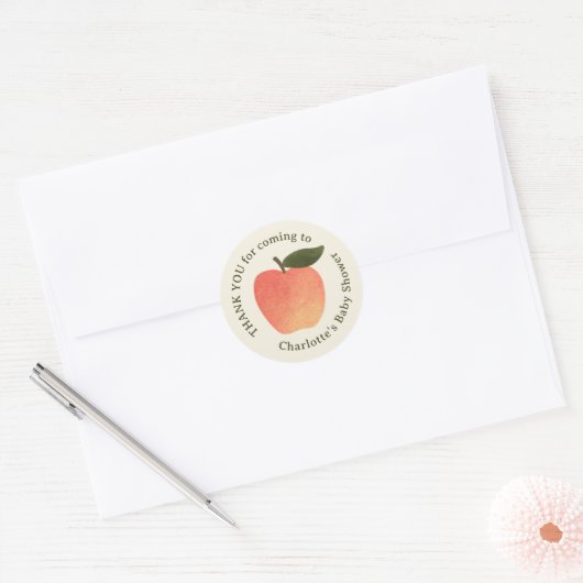 Apple Harvest Baby Shower Thank You Ronde Sticker (Envelop)