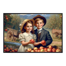 Apple Harvest Children Poster