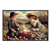 Apple Harvest Children Poster