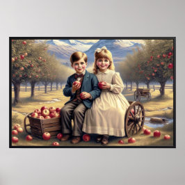 Apple Harvest Children Poster