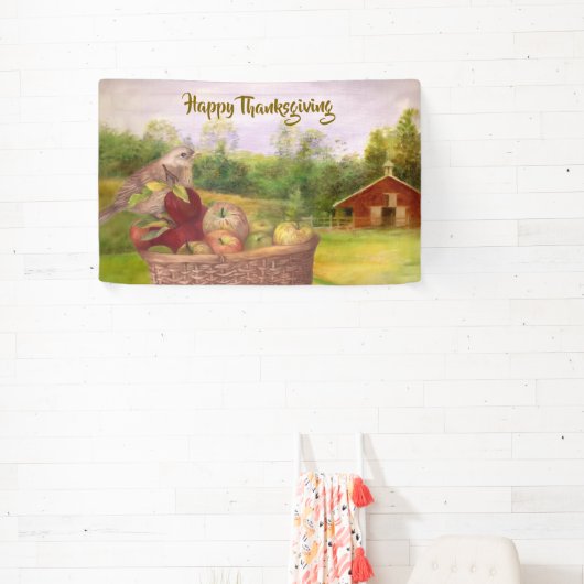 Apple Harvest Happy Thanksgiving Custom Spandoek (Insitu)
